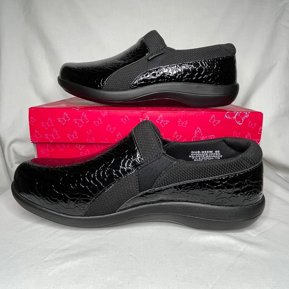 Alegria Duette Flourish Clog Slip On Black Patent Leather - Picture 2 of 10